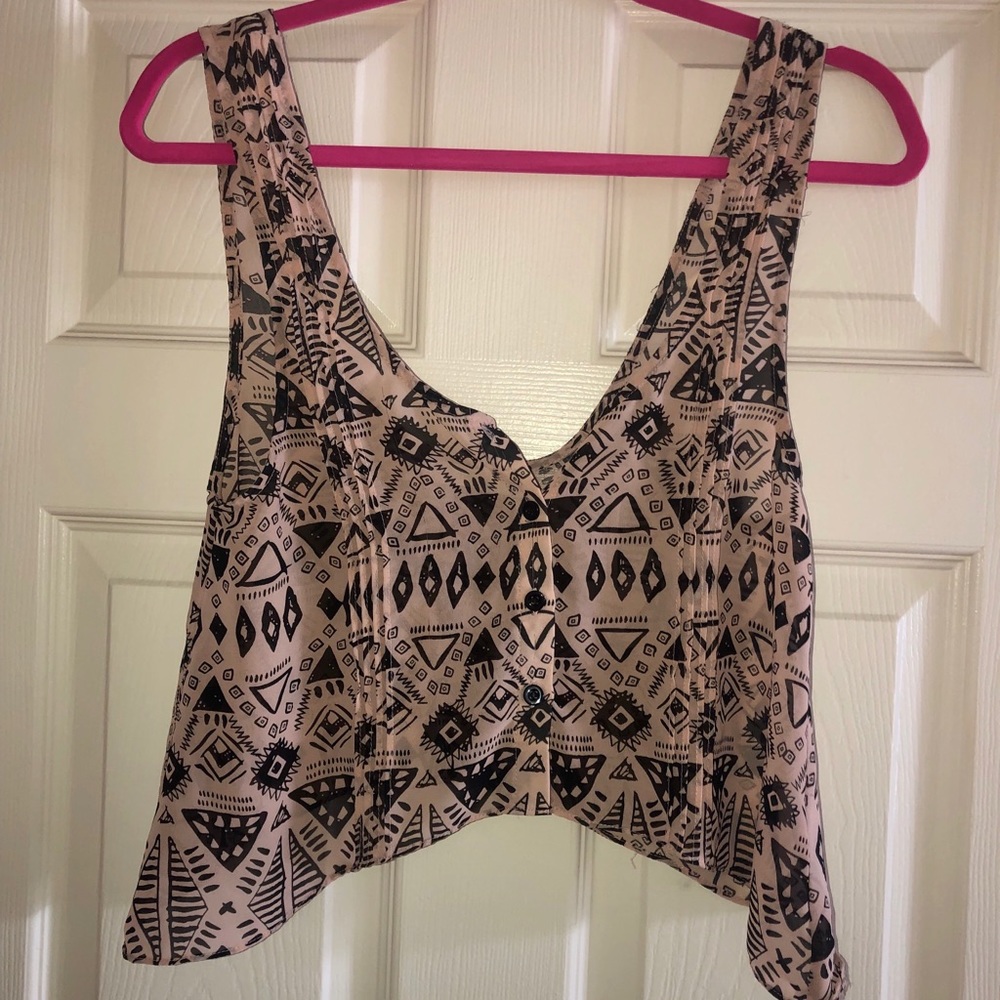 XS Millau buttoned crop top tank top